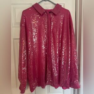 Nasty Gal Vibrant Pink Sequin Blazer